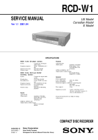 Sony RCD-W1 - Service Manual 